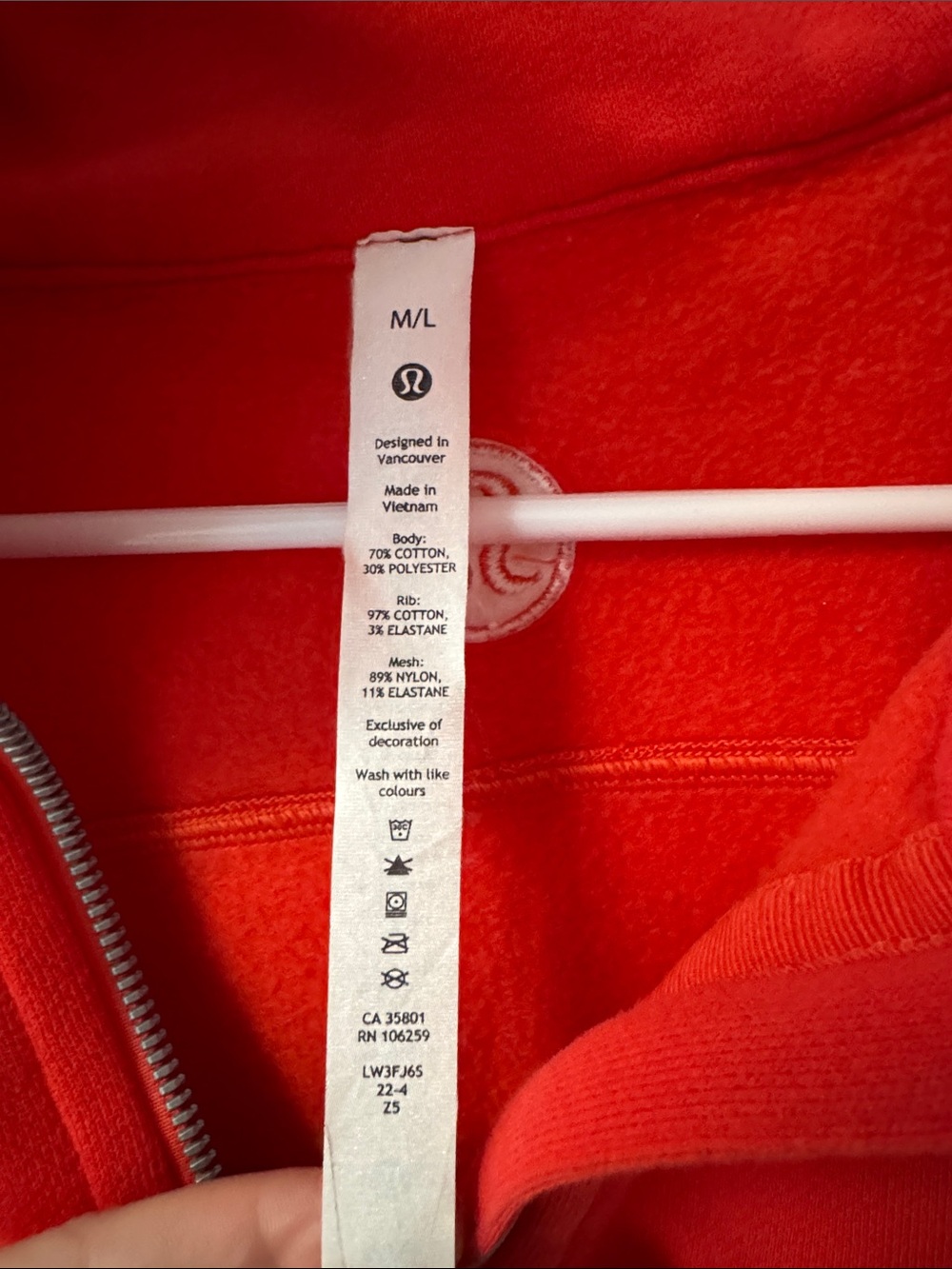 Red Half-Zip Fleece Pullover Lululemon M/L - Picture 2 of 4